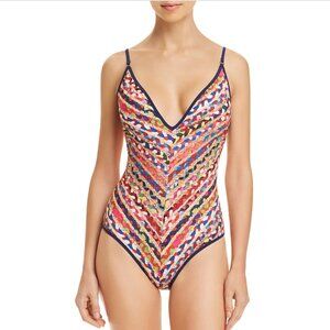 Sam Edelman Swim Suit  XS One Piece Cheeky Raffia Rainbow NWT
